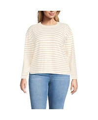 Lands' End Plus Long Sleeve Mariner Jersey Crewneck Tee