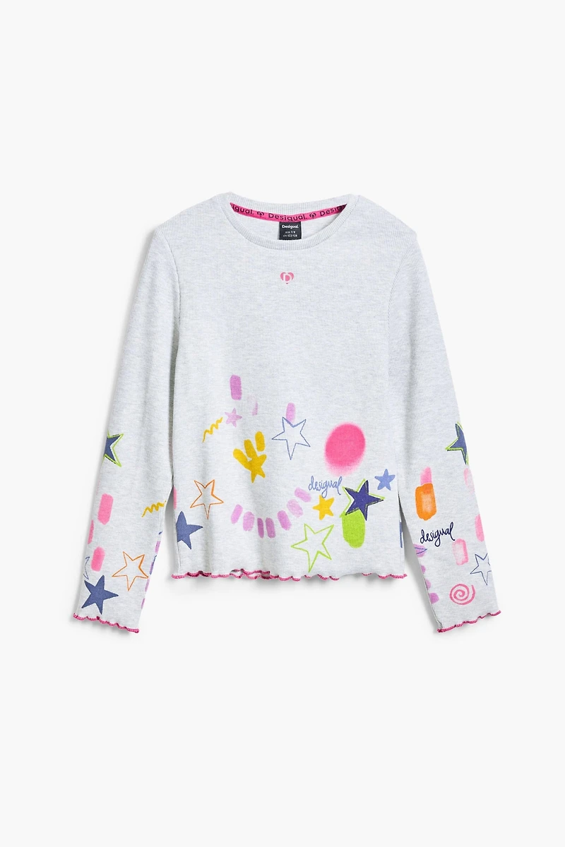 Desigual Girls Girls's Rib T-shirt with neon designs