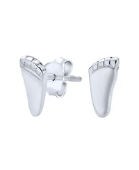 Bling Jewelry Delicate Tiny Foot Print Feet Shape Stud Earrings Sterling Silver