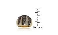 Suzy Levian Sterling Silver Cubic Zirconia Pave Wide Band Ring