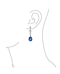 Bling Jewelry Briolette Faceted Teardrop Pear Shape Cubic Zirconia Cz Chandelier Earrings Sterling Silver