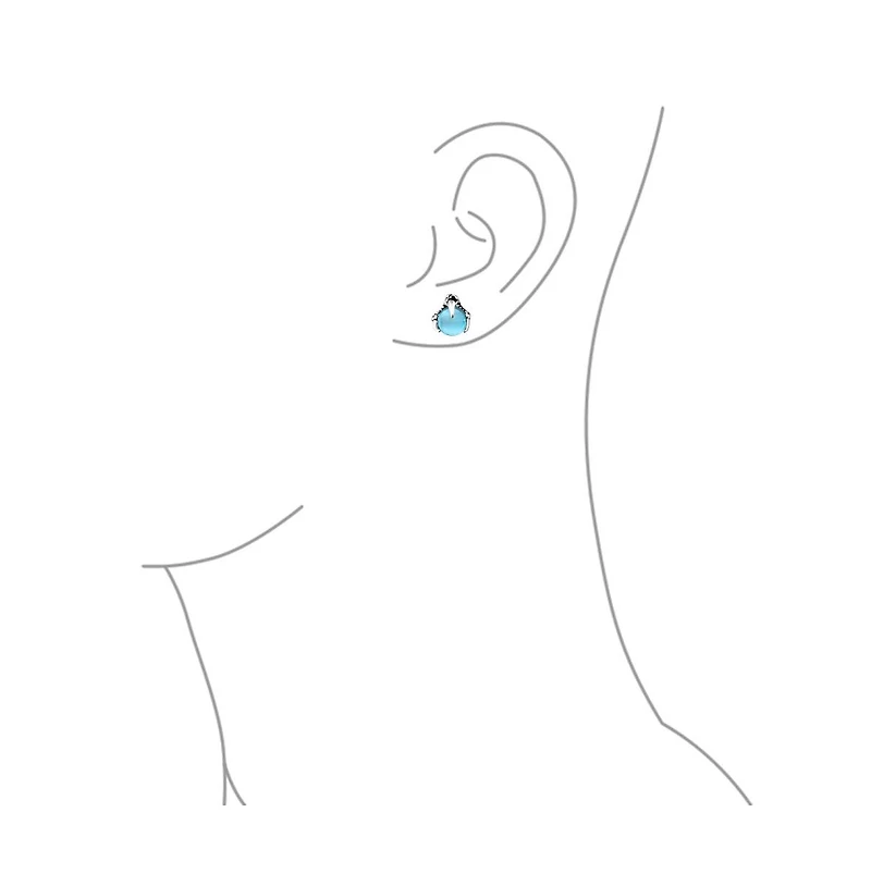 Bling Jewelry Gothic Punk Rocker Dragon Claw Stud Earrings Aqua Blue Ball Silver Tone