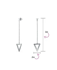 Bling Jewelry Minimalist Geometric Dangle Earrings 14K Gold Plated Sterling Silver Triangle Design