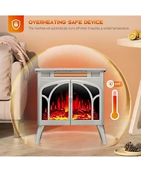 Kismile Electric Firplace Heater, Infrared Heaters with Remote Control and 3D Flame Effect and Heating Mode, Overheating Safe