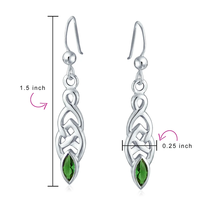 Bling Jewelry Celtic Love Knot Cz Dangle Earrings Sterling Silver