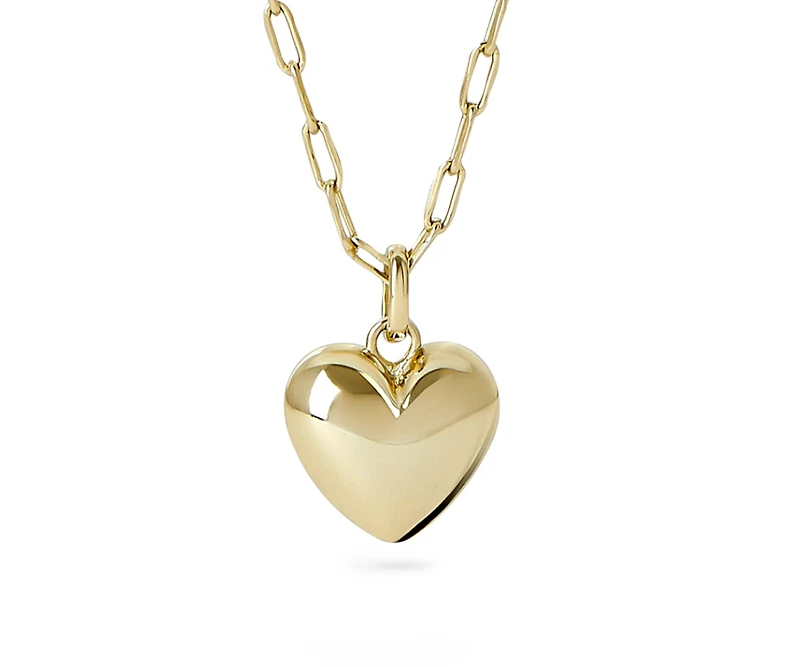 Ana Luisa Puffed Heart Necklace - Lev