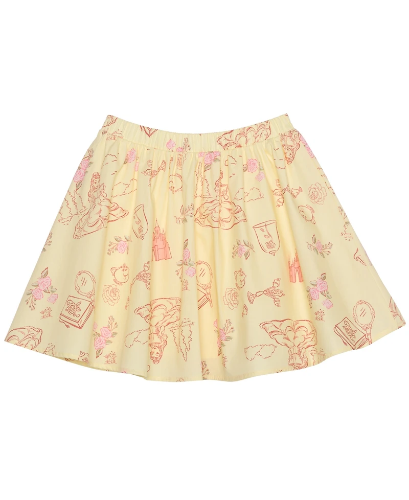 Disney Toddler and Little Girls 2-Piece Belle's Day Short Sleeve Top Skirt Set