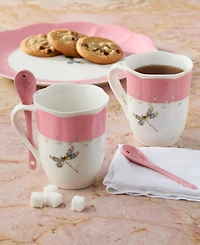 Lenox Butterfly Meadow Mugs with Spoons, Set of 2