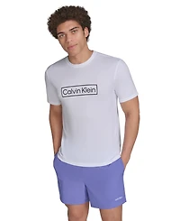 Calvin Klein Men's Logo Short-Sleeve Swim Rash Guard
