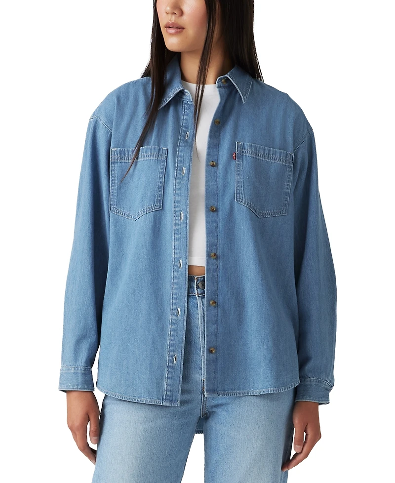 Levi's Women's Iris Button-Front Cotton Overshirt