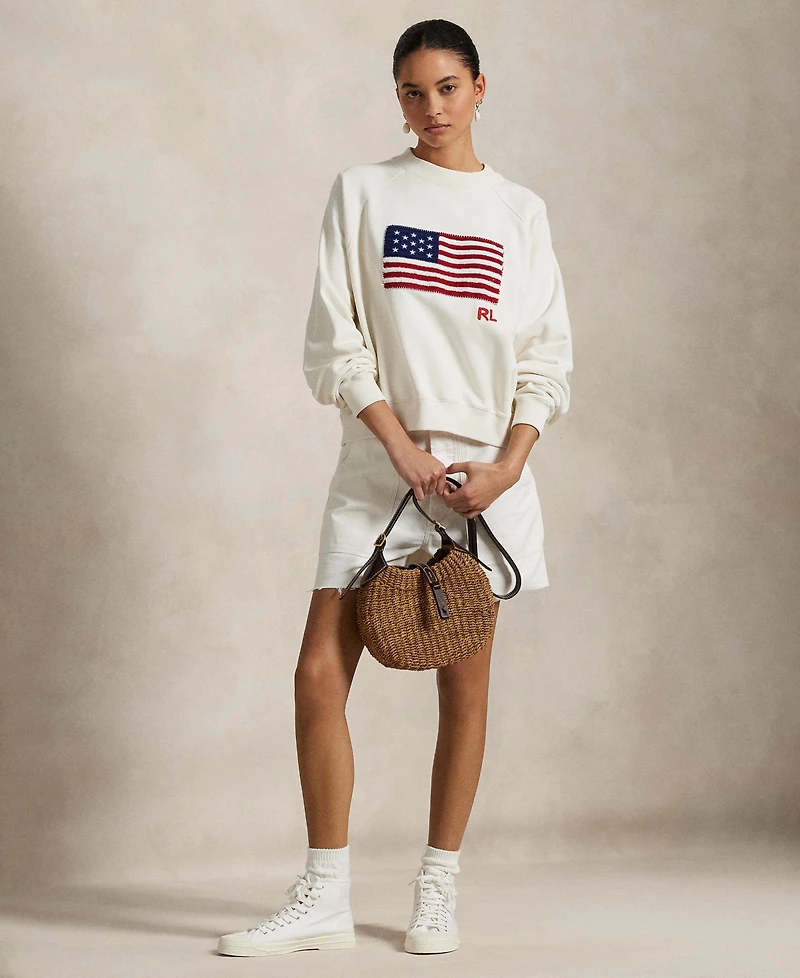 Polo Ralph Lauren Women's Logo Flag French Terry Crewneck