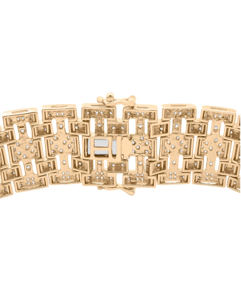Men's Diamond Bracelet (4 ct. t.w) in 14k Gold-Plated Sterling Silver & Sterling Silver