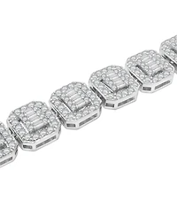 Men's Cubic Zirconia Cushion Bracelet in Sterling Silver