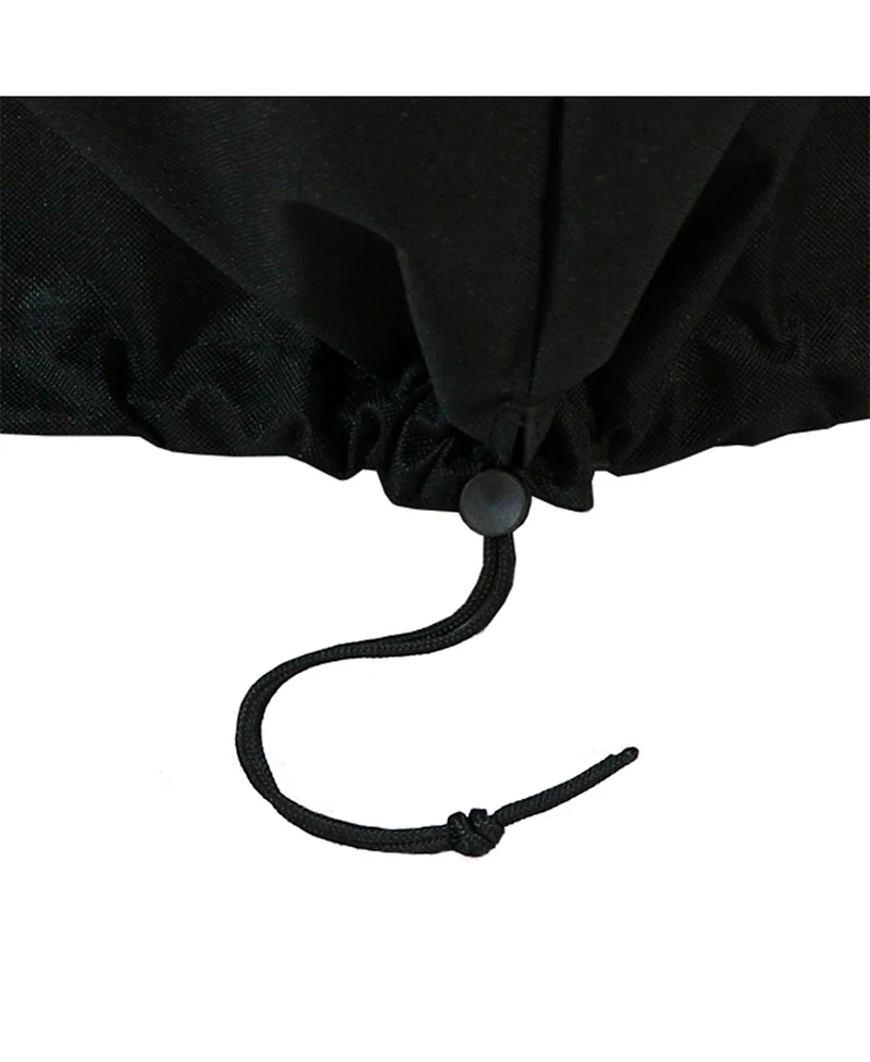 Outdoor Heavy-Duty Weather-Resistant Vinyl Pvc Round Fire Pit Cover with Drawstring Closure - Black