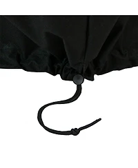 Outdoor Heavy-Duty Weather-Resistant Vinyl Pvc Round Fire Pit Cover with Drawstring Closure - Black