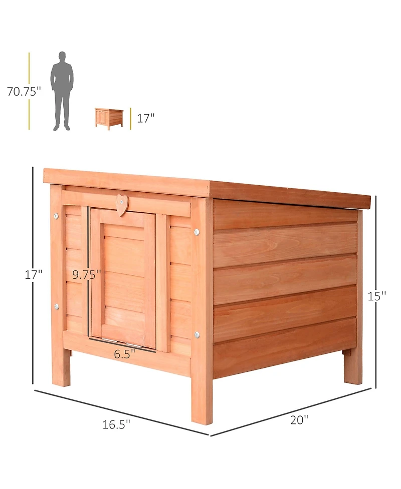 PawHut Wooden Rabbit Hutch 20'' Pet Habitat Cages Bunny Small Animal House New