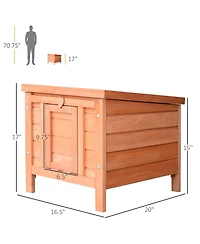 PawHut Wooden Rabbit Hutch 20'' Pet Habitat Cages Bunny Small Animal House New