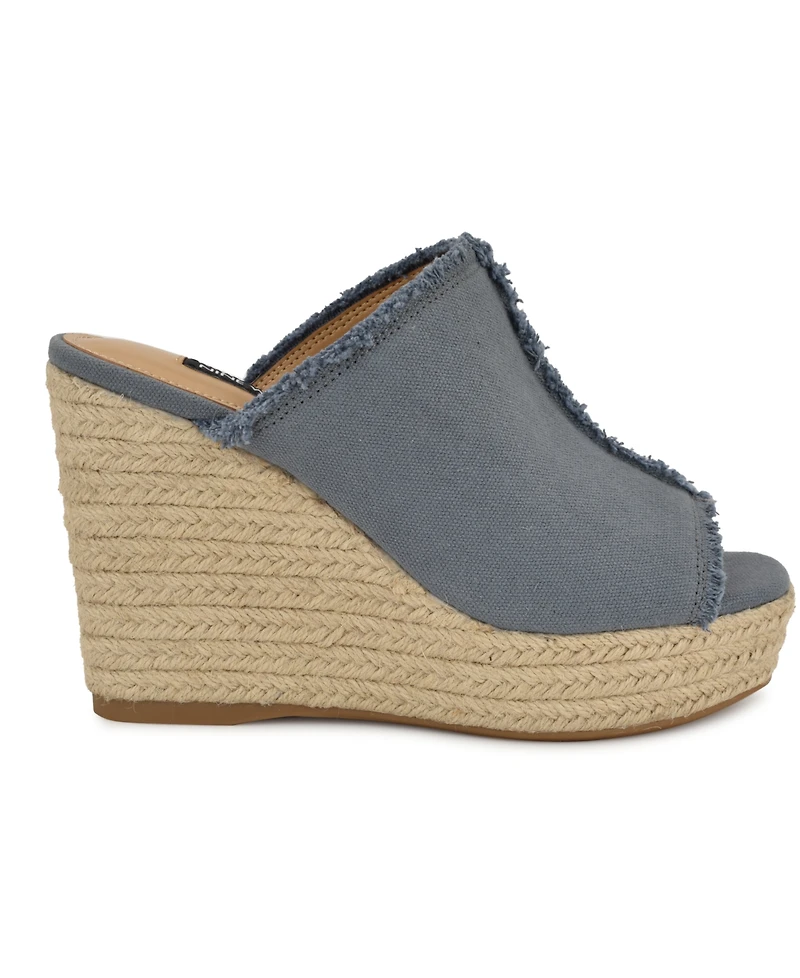Nine West Women's Baja Slip-On Espadrille Wedge Sandals