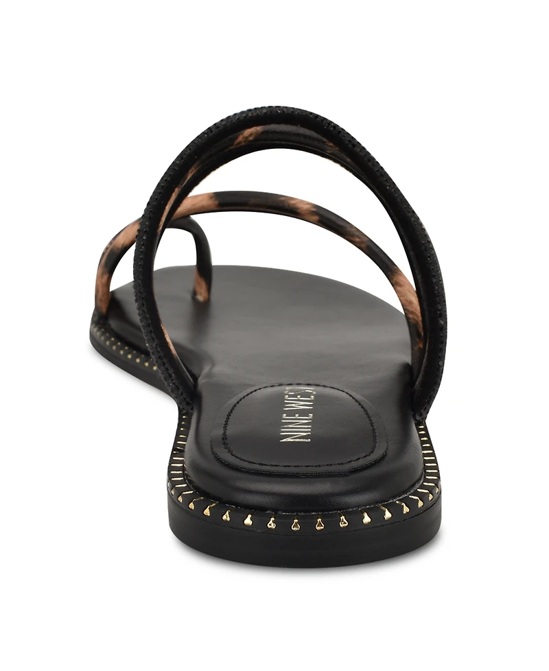 Nine West Women's Dashin Embellished Strappy Flat Sandals