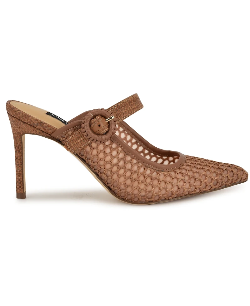 Nine West Women's Rondel Buckle Strap Slip-On Pumps