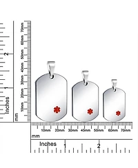 Bling Jewelry Medical Id Dog Tag Steel Pendant Necklace 20" Chain