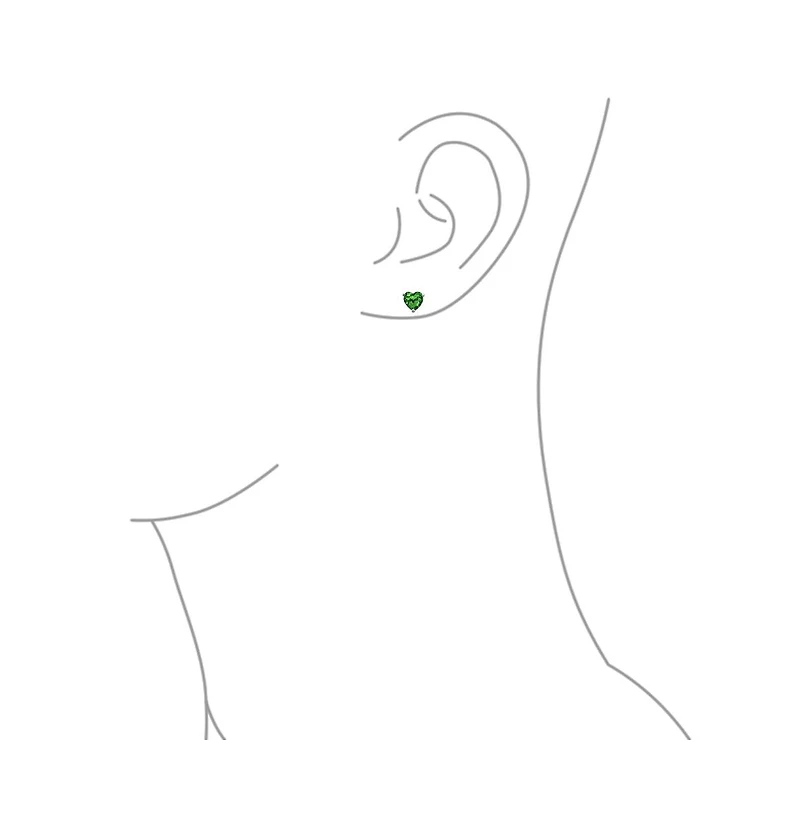 Bling Jewelry 1CT Cubic Zirconia Solitaire Heart Shaped Cz Stud Earrings .925 Sterling Silver 7MM
