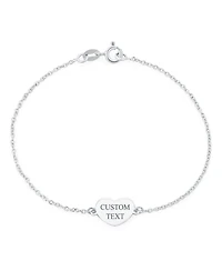 Bling Jewelry Dainty Charm Bracelet Pet Lovers with Heart and Paw Print Sterling Silver