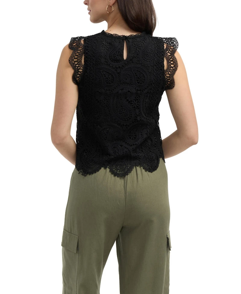 Ellen Tracy Women s Sleeveless Lace Top
