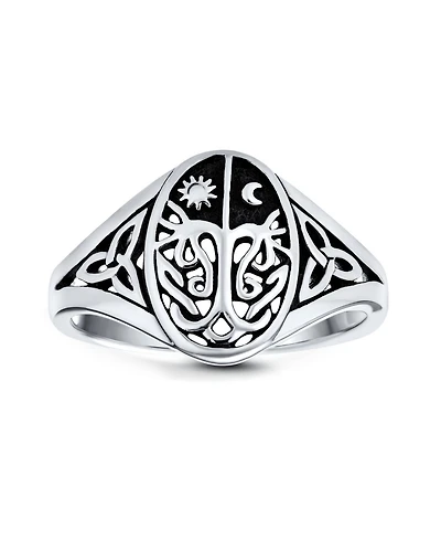 Bling Jewelry Celestial Celtic Sun Moon Tree Of Life Signet Silver Ring Antique Style Sterling