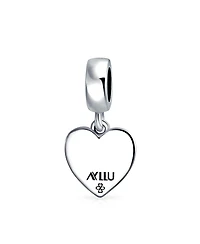 Bling Jewelry Heart Dangle Charm Bead Sterling Silver European Bracelet