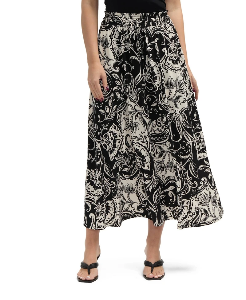 Ellen Tracy Women's Linen Smocked Wide Leg Pant