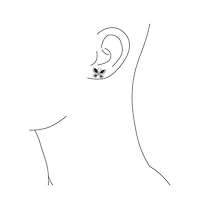 Bling Jewelry Monochrome Black & White Cubic Zirconia Cz Stud Earrings with Butterfly Design in Silver