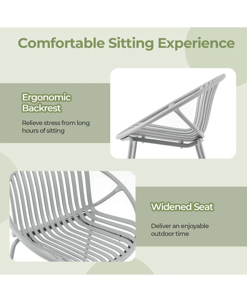 All Weather Pp Patio Conversation Set with Round Coffee table and 2 Chairs
