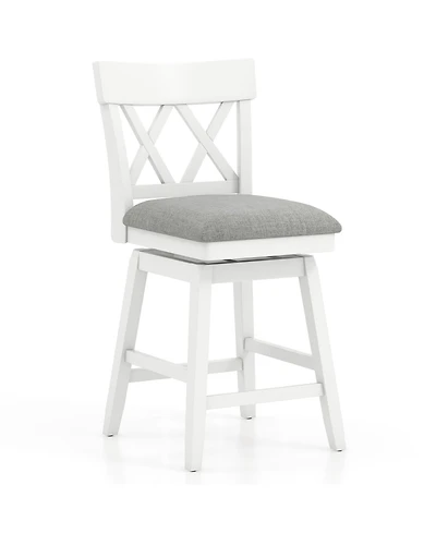 Bar Stool with Contoured Backrest and Swivel Padded Seat