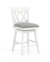Bar Stool with Contoured Backrest and Swivel Padded Seat