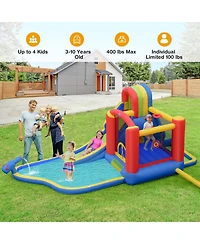 Inflatable Kid Bounce House Slide Climbing Splash Park Pool Jumping Castle Without Blower