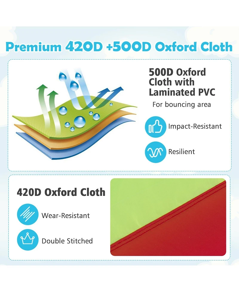 Inflatable Kids Bounce House with Slide Durable Blow-Up Bouncer