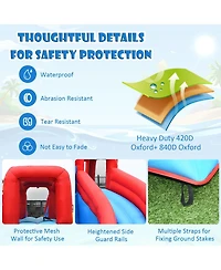 Inflatable Water Slide Crab Dual Slide Bounce House Fun Outdoor Playset for Kids