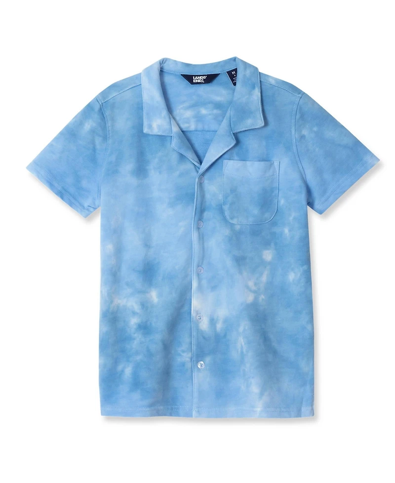 Lands' End Boys Terry Knit Button Down Shirt