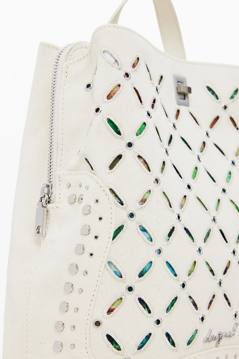 Desigual Women's Medium backpack with perforations and studs