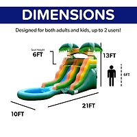 HeroKiddo 13 Summer Breeze Commercial Grade Water Slide with Pool for Kids and Adults (with Blower), Wet Dry Use, Outdoor Indoor, Birthday Party, Rent