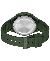 Hugo Boss Men's Lit Multi Quartz Multifunction Green Silicone Watch, 44mm