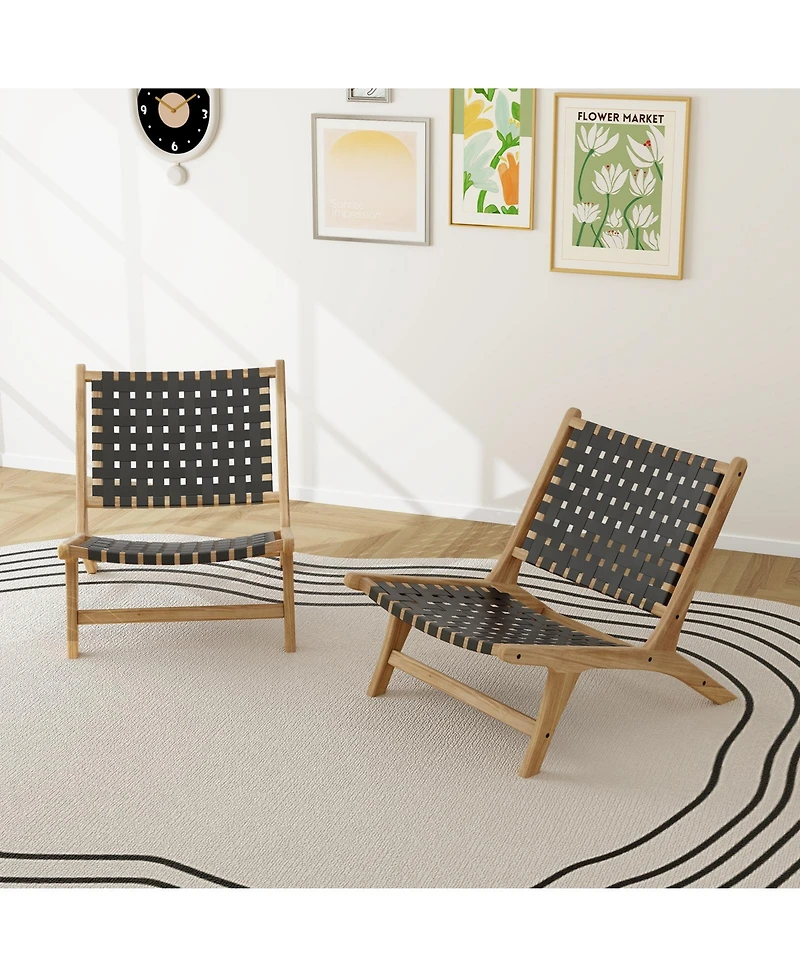 Modern Armless Lounge Chair with Backrest and Seat Sleek Comfortable Seating for Living Room or Office