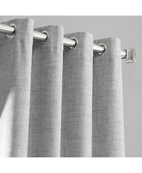 Half Price Drapes Millennial Grey Grommet Thermal Cross Linen Weave Blackout Curtain