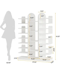 Tribesigns 13-Tier Shoe Rack, Freestanding Tall Entryway Shoe Organizer with Open Shelves, 40 Pairs Wide Wooden Shoe Shelf Shoe Storage Cabinet