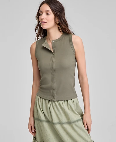 And Now This Women's Snap-Closure Ribbed Tank, Exclusively at Macy's
