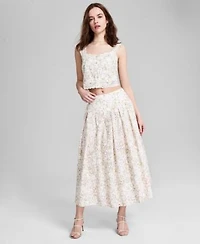 Now This Womens Sleeveless Eyelet Tank Top Midi Skirt Exclusively At Macys