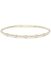 Diamond Station Bezel Flexible Bangle Bracelet (1/3 ct. t.w.) in 10k Gold