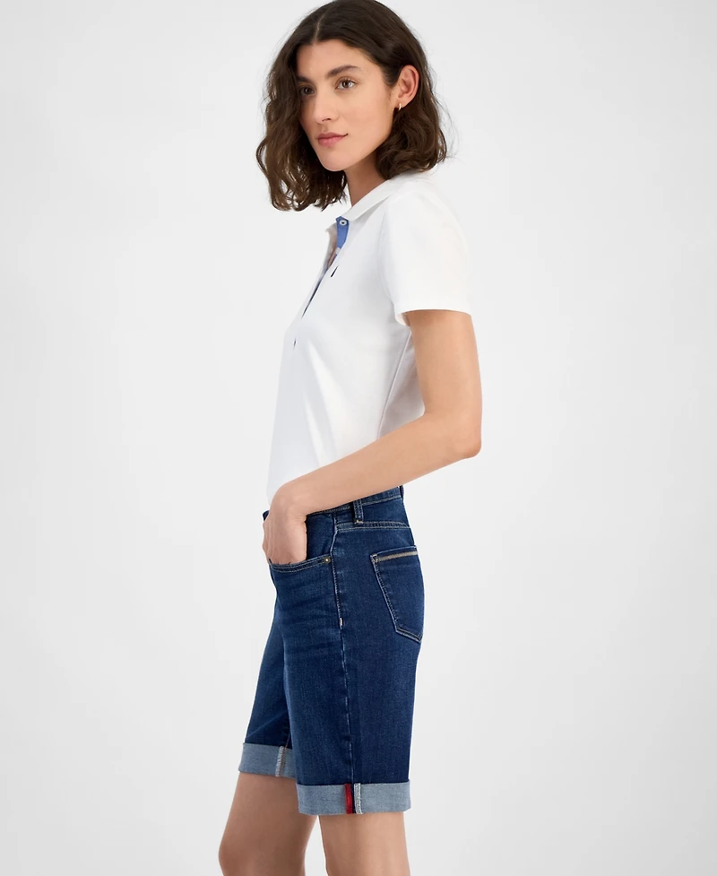 Nautica Jeans Women's 9" Cuffed Denim Shorts