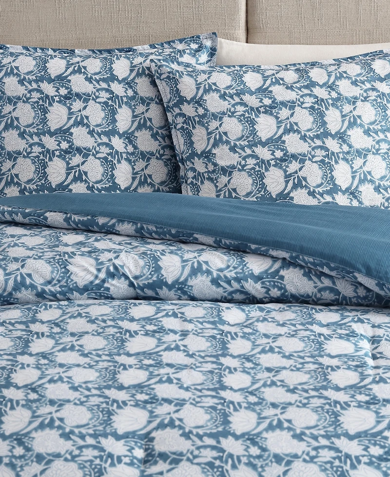 Nautica Bayport Floral Cotton Reversible -Pc. Comforter Set